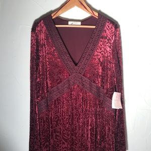 Wine Velvet Dress, Bell Sleeve, A Beautiful Soul